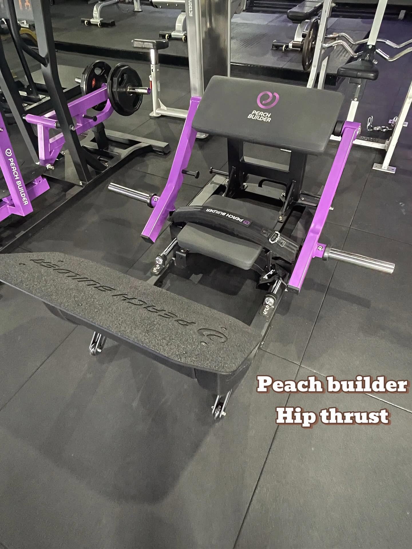 Peach Builder hip thrust machine in the glute training area at Bodyworks Gym Featherstone